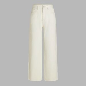 CIDER DENIM SOLID STRAIGHT LEG JEANS IVORY - Small/US 4